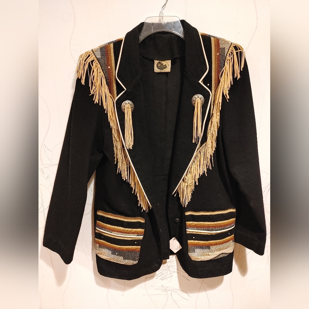 Vintage 1980s Western Collection fringe, southwestern jacket size XL